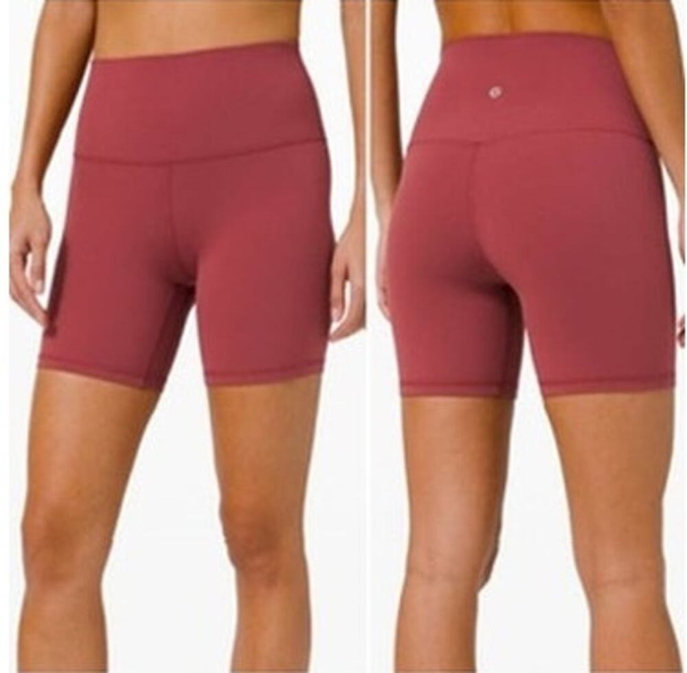 Lululemon Align High Rise 6" Bike Short Sz 0 Red Merlot W7BT3S